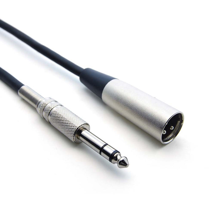 100Ft XLR 3P Male to 1/4" TRS (Balanced Audio) Microphone Cable