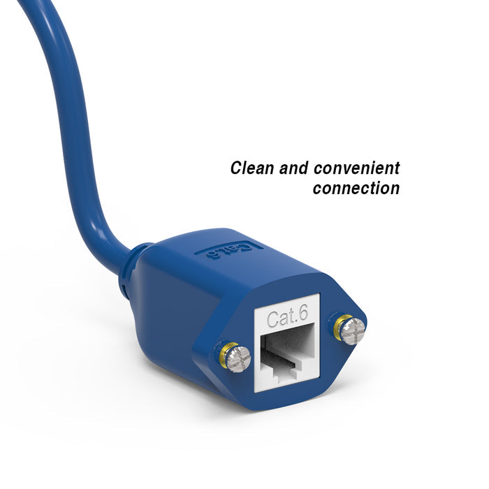 10Ft Panel-Mount Cat.6 Ethernet Cable Blue