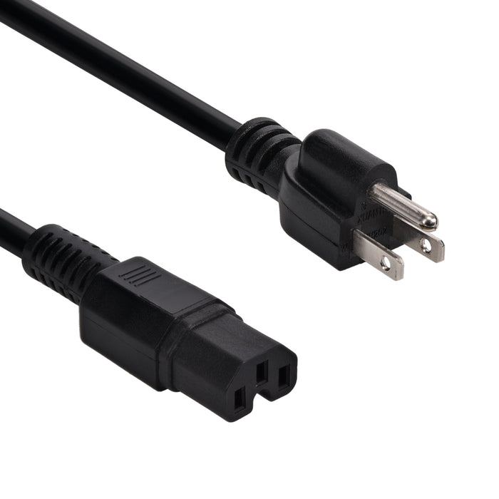 10Ft  Power Cord 5-15P to C15 Black/ SJT 14/3