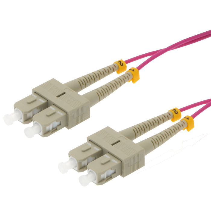 10m SC/UPC SC/UPC OM4 Multimoide Duplex Erika Violet Fiber Optic Patch Cable