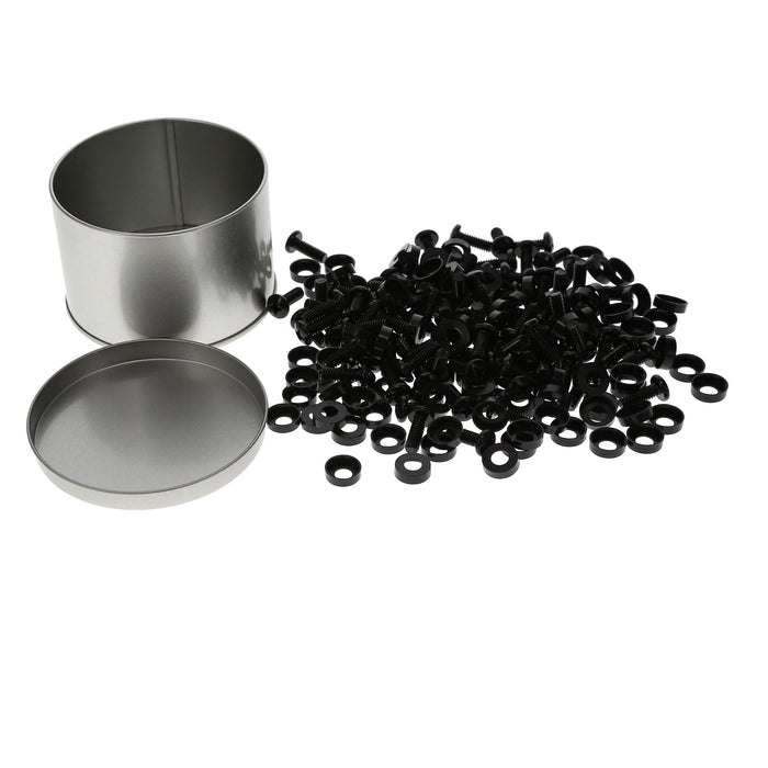 12-24 Rack Screws and Washers, Black 100-Pack