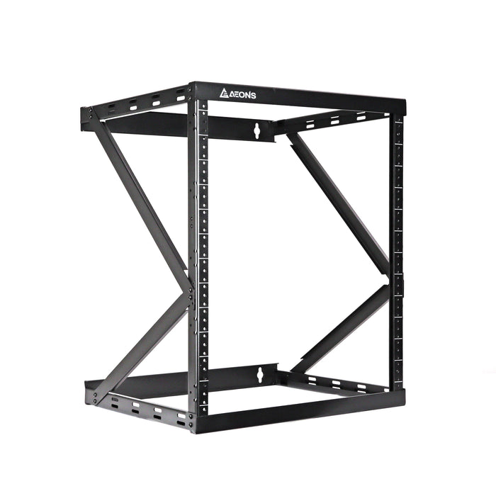 12U 2-Post Wall Mount Open Frame, 18"  Depth Flat Box
