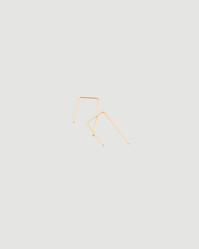 14K Gold Staple Earrings