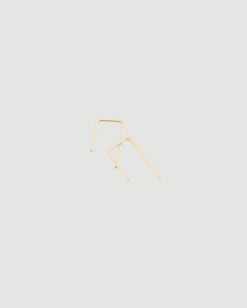 14K Gold Staple Earrings