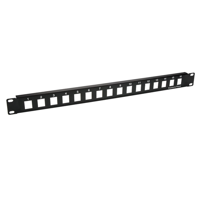 1U 19" 16port Blank Panel for Keystone Jack