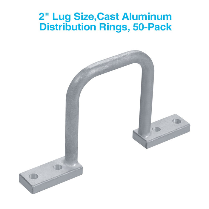 2" Lug Size, Cast Aluminum Distribution Rings, 50-Pack