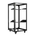 20U 4-Post Wall Mount Open Frame Rack, Side Mount, Floor-Standing w/ Casters Flat Box