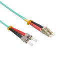 2m LC/UPC-ST/UPC OM3 Multimode Duplex OFNR 2.0mm Aqua Fiber Optic Patch Cable