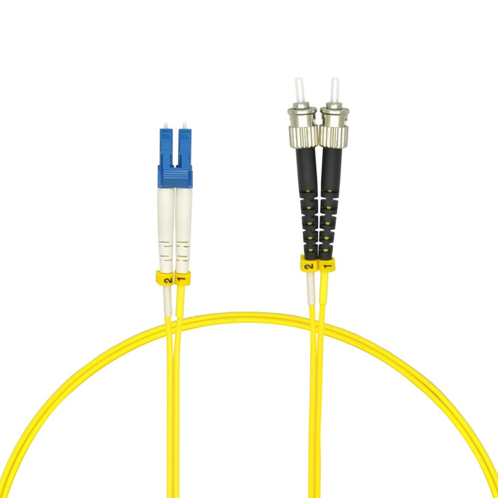 2m LC/UPC-ST/UPC Singlemode Duplex OFNR 2.0mm Fiber Optic Patch Cable