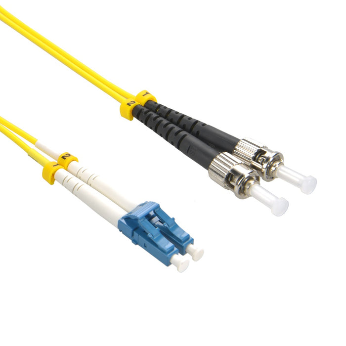 2m LC/UPC-ST/UPC Singlemode Duplex OFNR 2.0mm Fiber Optic Patch Cable
