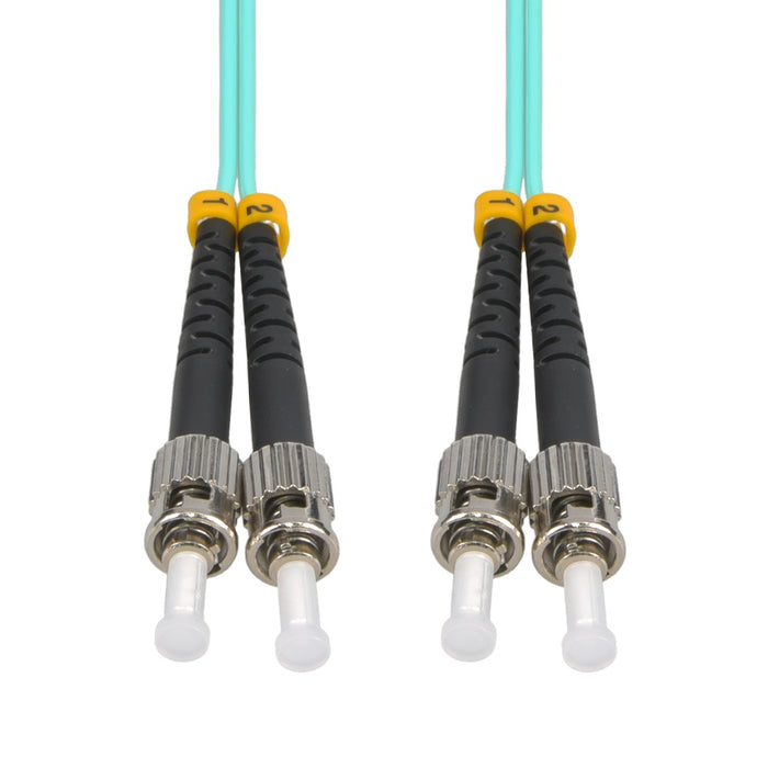 2m ST/UPC ST/UPC OM3 Multimode Duplex  OFNR 2.0mm Aqua Fiber Optic Patch Cable