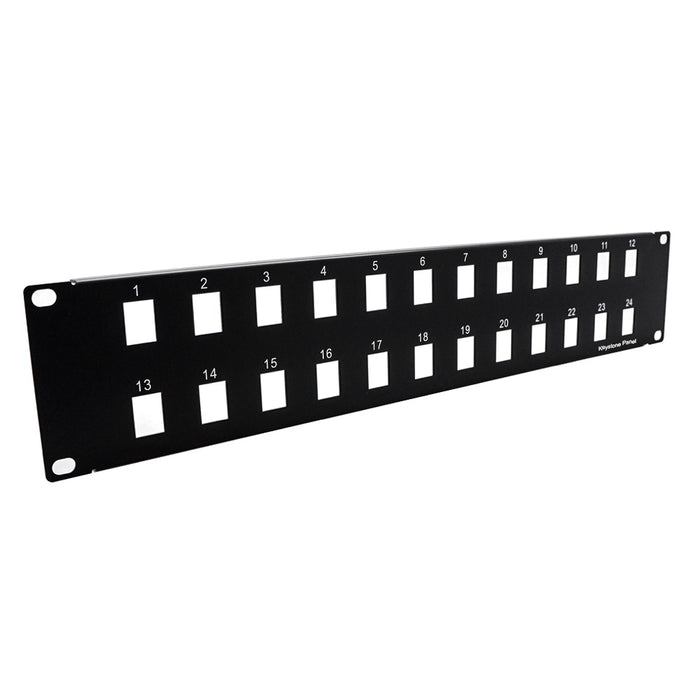 2U 19" 24port Blank Panel for Keystone Jack