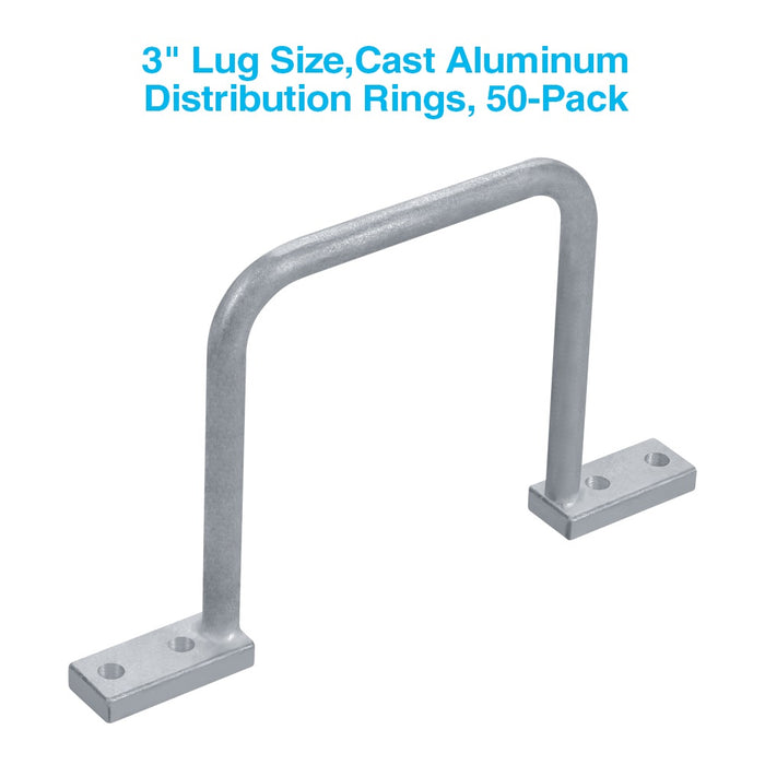 3" Lug Size,Cast Aluminum Distribution Rings, 50-Pack