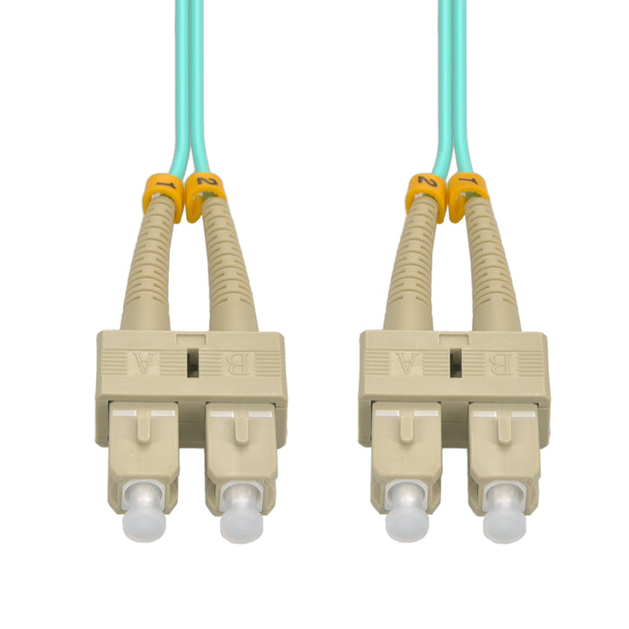 3m SC/UPC-SC/UPC OM3 Multimode Duplex OFNR 2.0mm  Aqua Fiber Optic Patch Cable