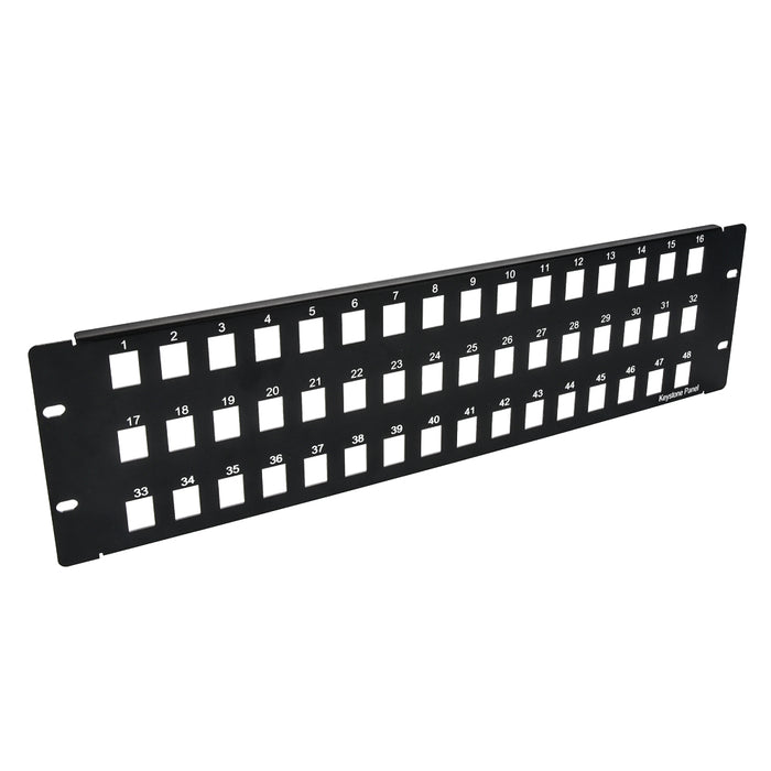 3U 19" 48port Blank Panel for Keystone Jack