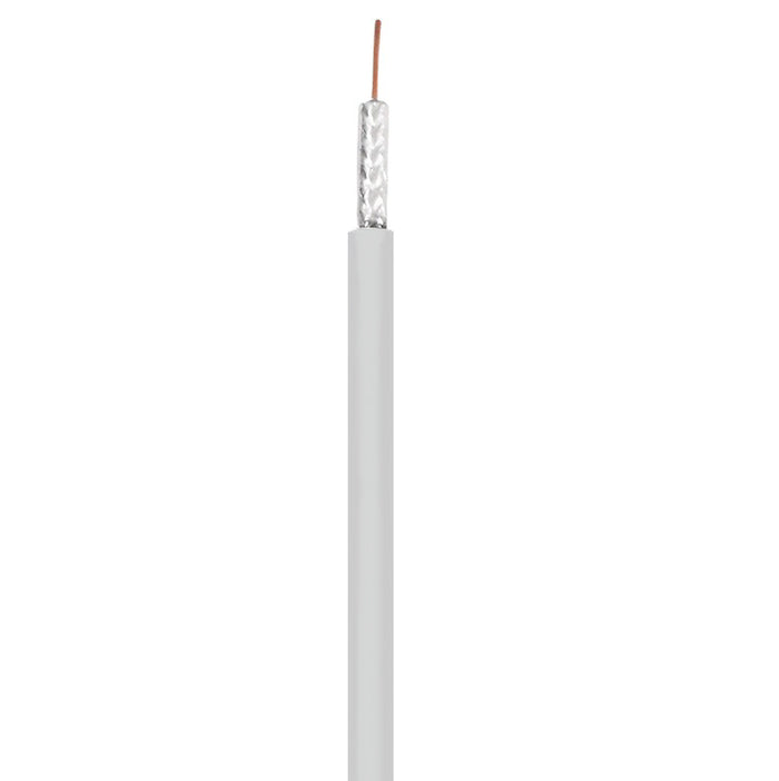 500Ft RG6 CMR CCS Quad Shield Coax Cable White
