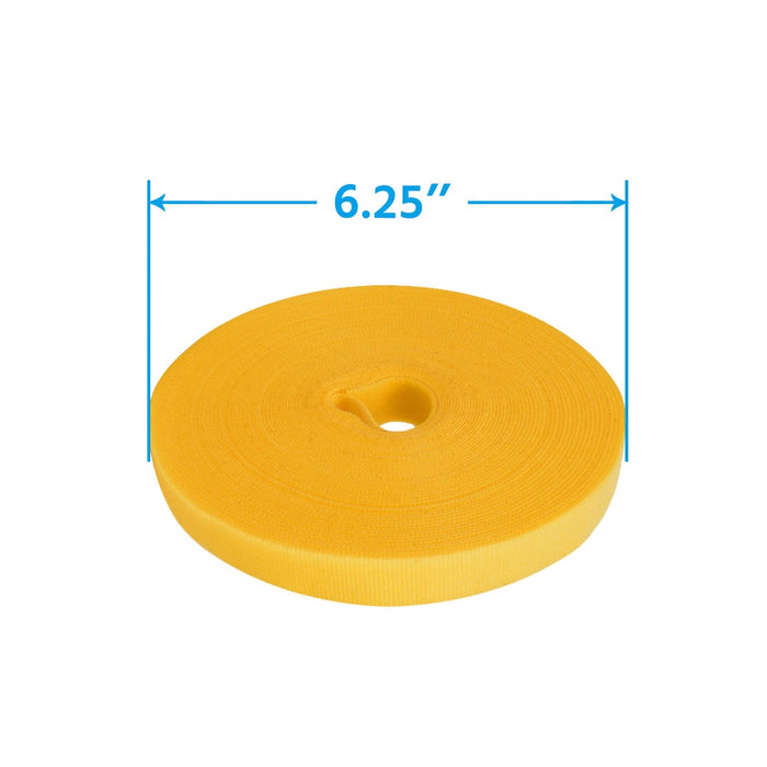 50Ft 0.8" Width Hook and Loop Strap Tape Yellow