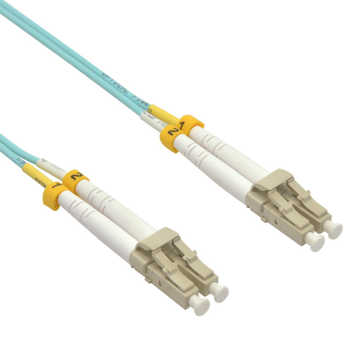 6m LC/UPC LC/UPC OM4 Multimode Duplex OFNR 2.0m Aqua Fiber Optic Patch Cable