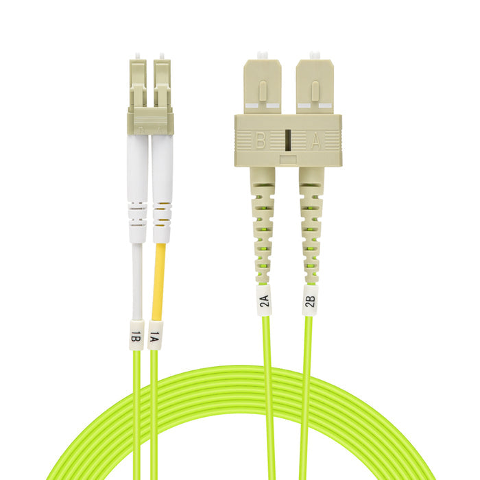 7m LC/UPC-SC/UPC OM5 Multimode Duplex OFNR 2.0mm Green Fiber Optic Patch Cable