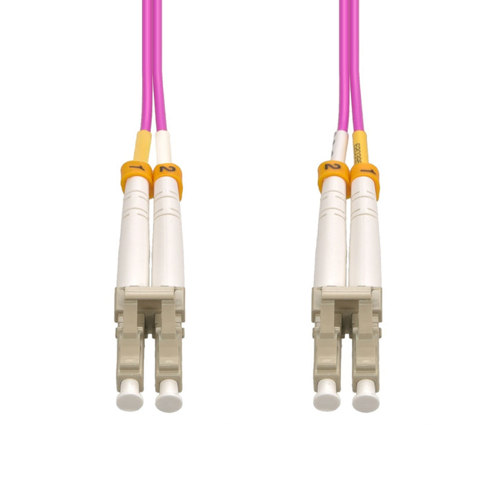 9m LC/UPC-LC/UPC OM4 Multimode Duplex Erika Violet Fiber Optic Patch Cable