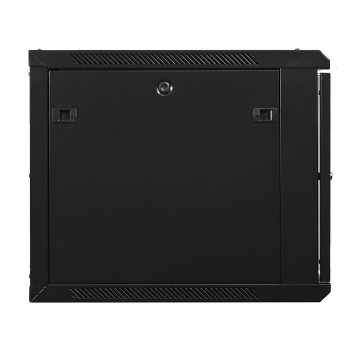 9U 19" Wall-Mount Rack Cabinet, Glass Door 21.4" Depth, Flat Box