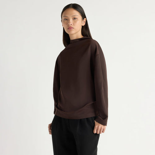 Aaliyah Gathered-Neck Long-Sleeve Blouse