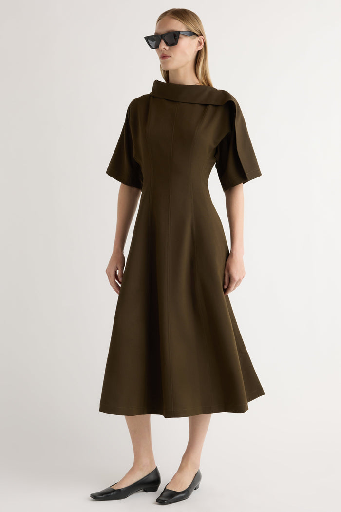 Jess | Addison Foldover Scarf-Neck Dress in Size Small