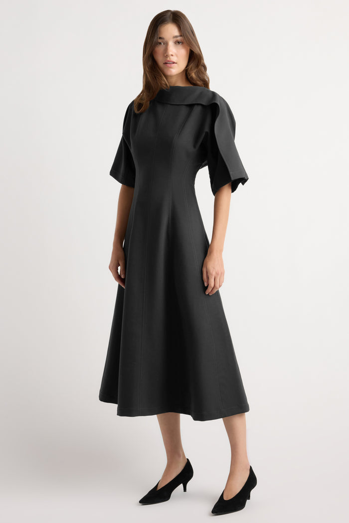 Renée | Addison Foldover Scarf-Neck Dress in Size Small