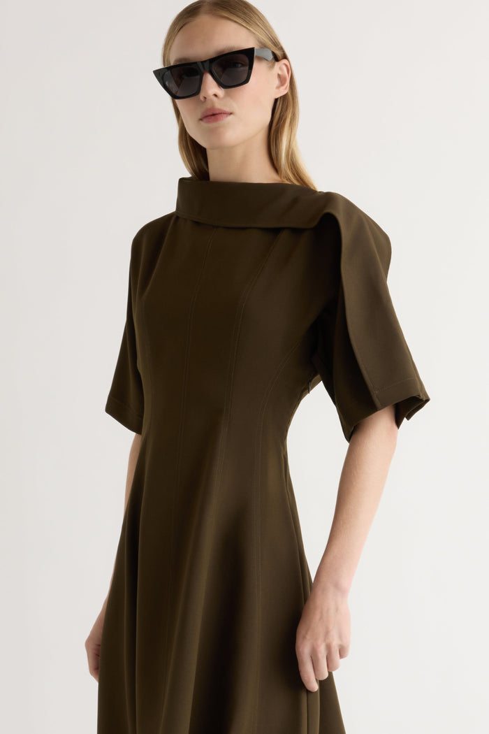 Jess | Addison Foldover Scarf-Neck Dress in Size Small