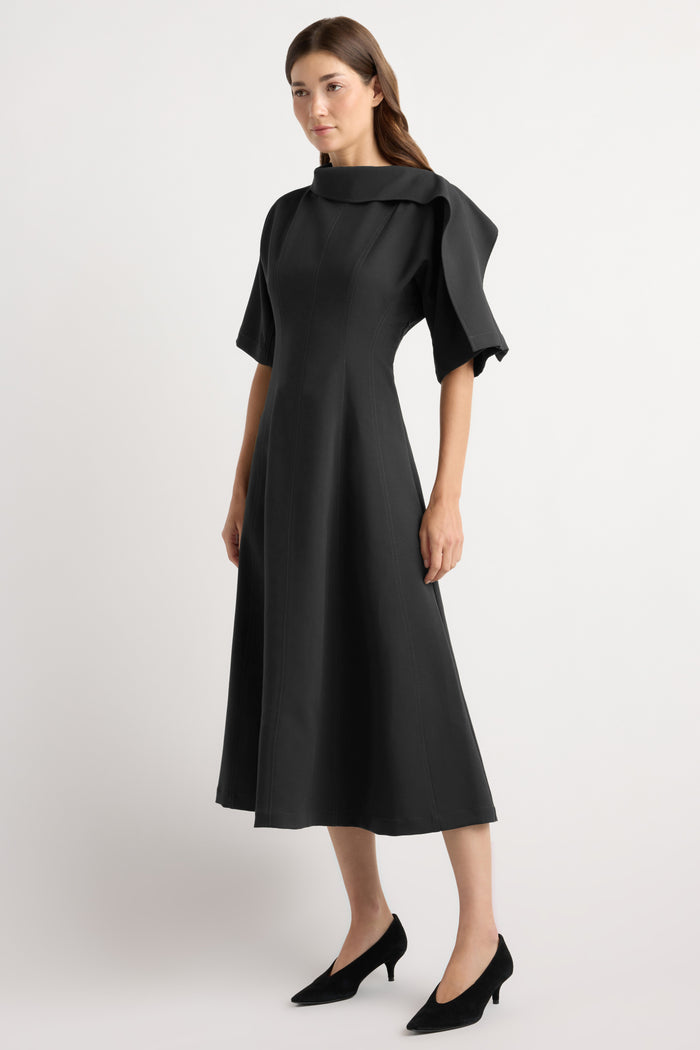 Renée | Addison Foldover Scarf-Neck Dress in Size Small
