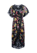 ADELE CLEAN WAIST WRAP DRESS - WESTERN FLORAL BLACK