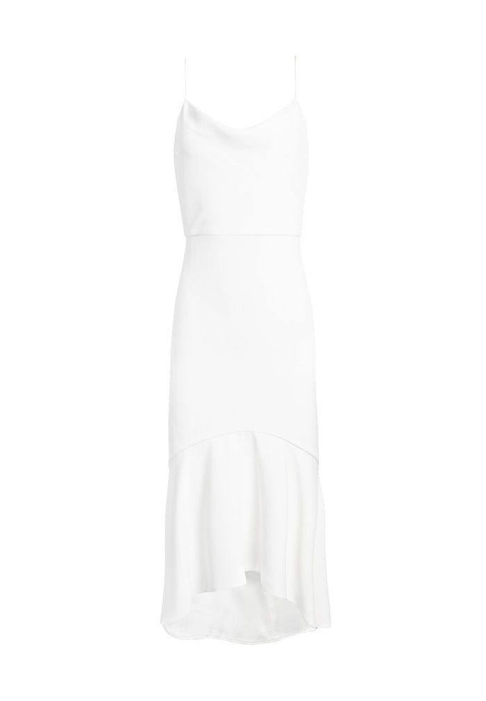 ADRINA COWL NK MIDI DRESS - OFF WHITE