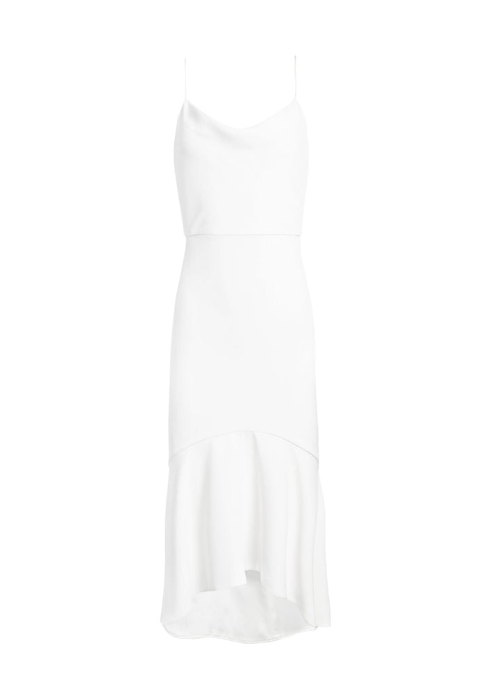 ADRINA COWL NK MIDI DRESS - OFF WHITE