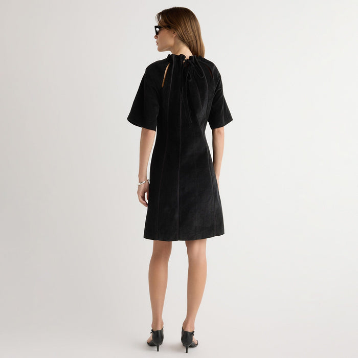 Renée | Aika Back-Tie Corduroy Mini Dress in Size Extra Small