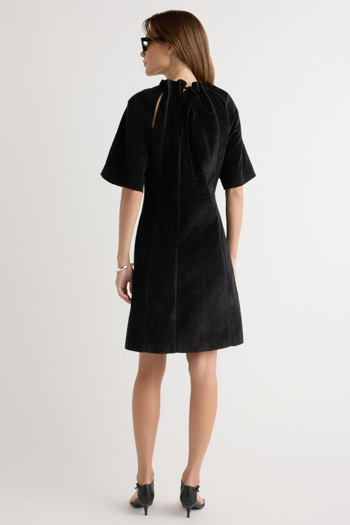 Renée | Aika Back-Tie Corduroy Mini Dress in Size Extra Small