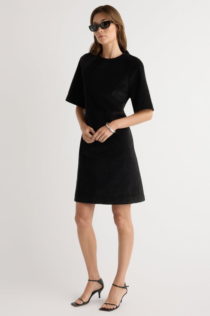 Renée | Aika Back-Tie Corduroy Mini Dress in Size Extra Small
