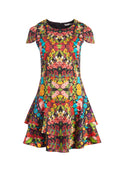 AINSLEY FLORAL RUFFLE DRESS - KALEIDOSCOPE FLORAL
