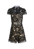 ALAINA BEADED LACE ROMPER - BLACK