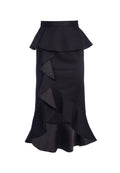 ALESSANDRA PEPLM RFFL PNCL SKT - BLACK