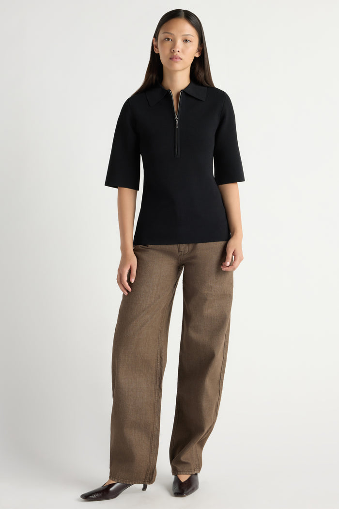 May-Li | Alex Half-Zip Tunic Sweater Top in Size Small