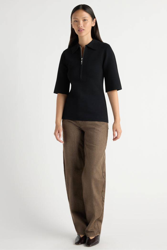 May-Li | Alex Half-Zip Tunic Sweater Top in Size Small