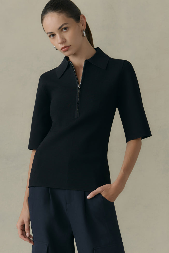 Beate | Alex Half-Zip Tunic Sweater Top in Size Extra Small