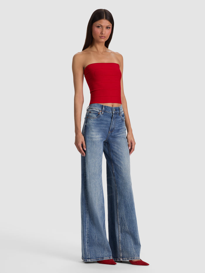 ALISON BANDAGE TUBE TOP - CHILI PEPPER