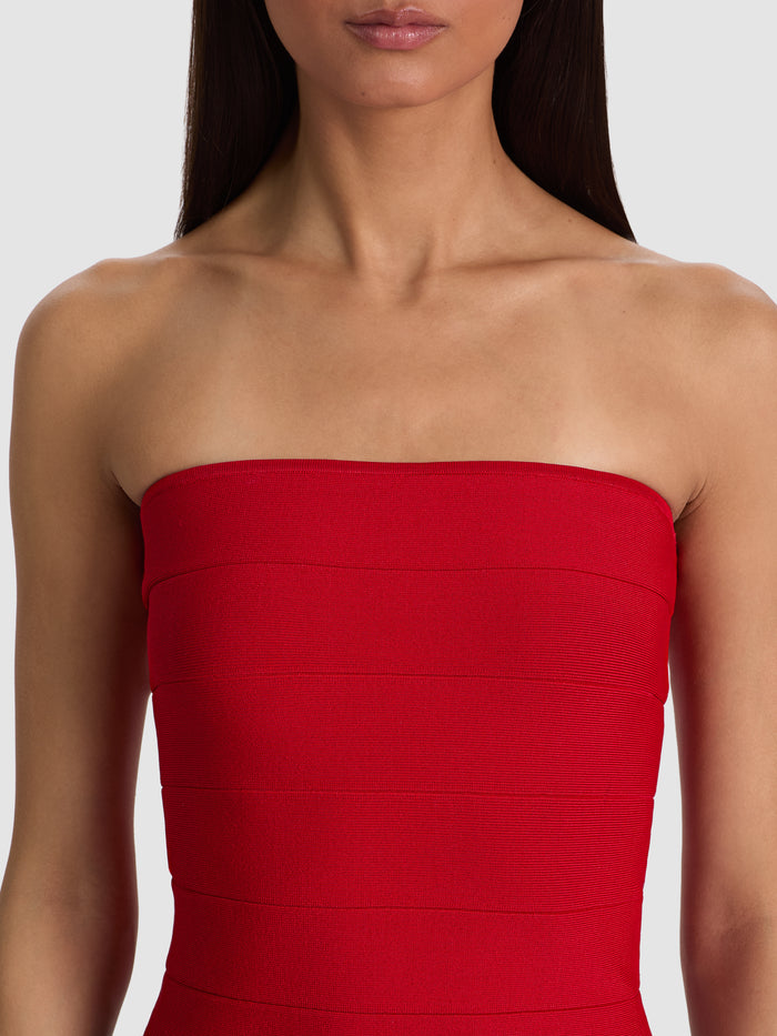 ALISON BANDAGE TUBE TOP - CHILI PEPPER