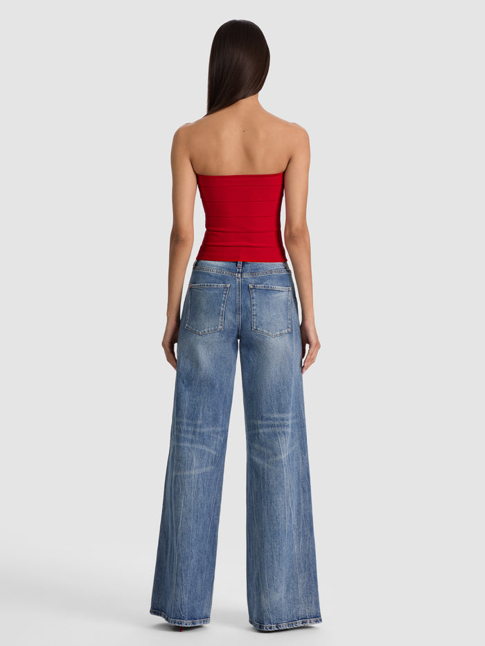 ALISON BANDAGE TUBE TOP - CHILI PEPPER