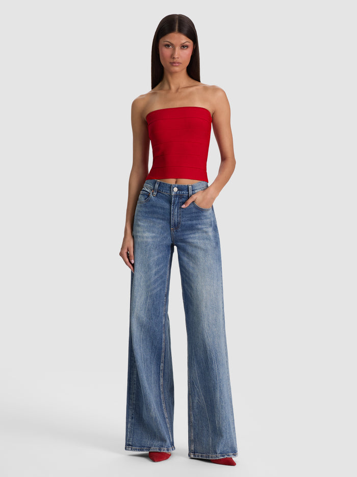 ALISON BANDAGE TUBE TOP - CHILI PEPPER