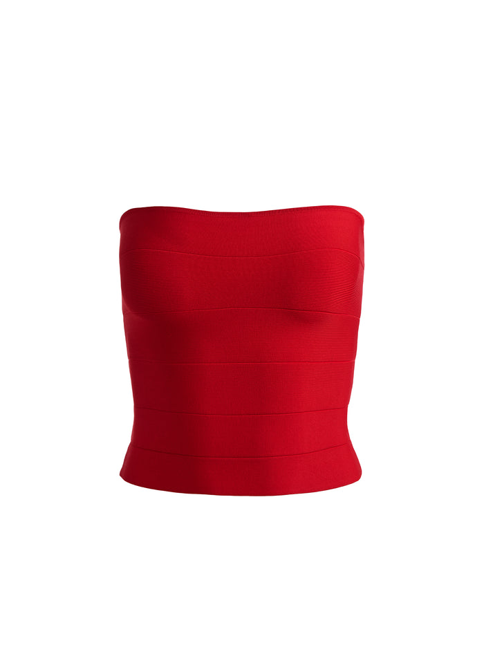 ALISON BANDAGE TUBE TOP - CHILI PEPPER