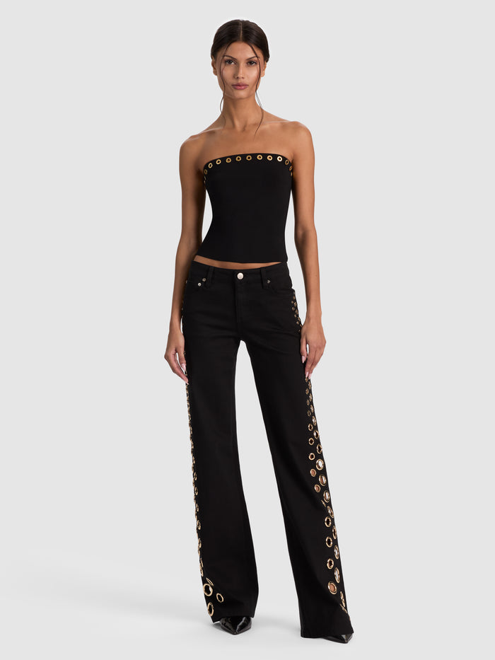 ALISON GROMMET TUBE TOP - BLACK