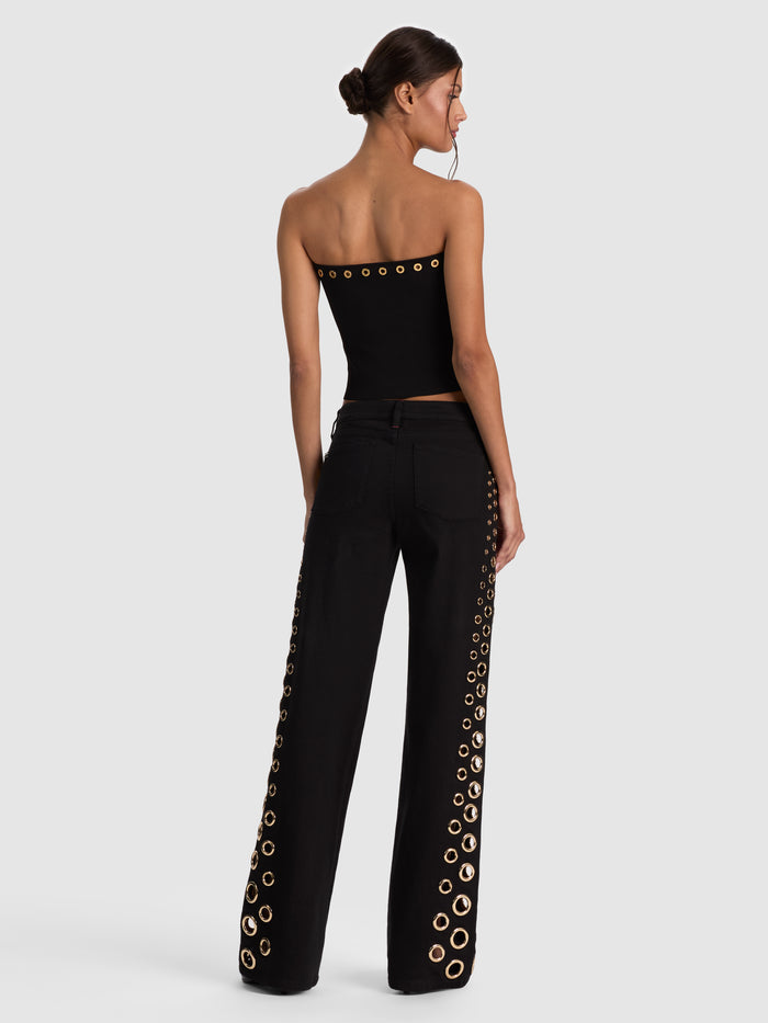 ALISON GROMMET TUBE TOP - BLACK