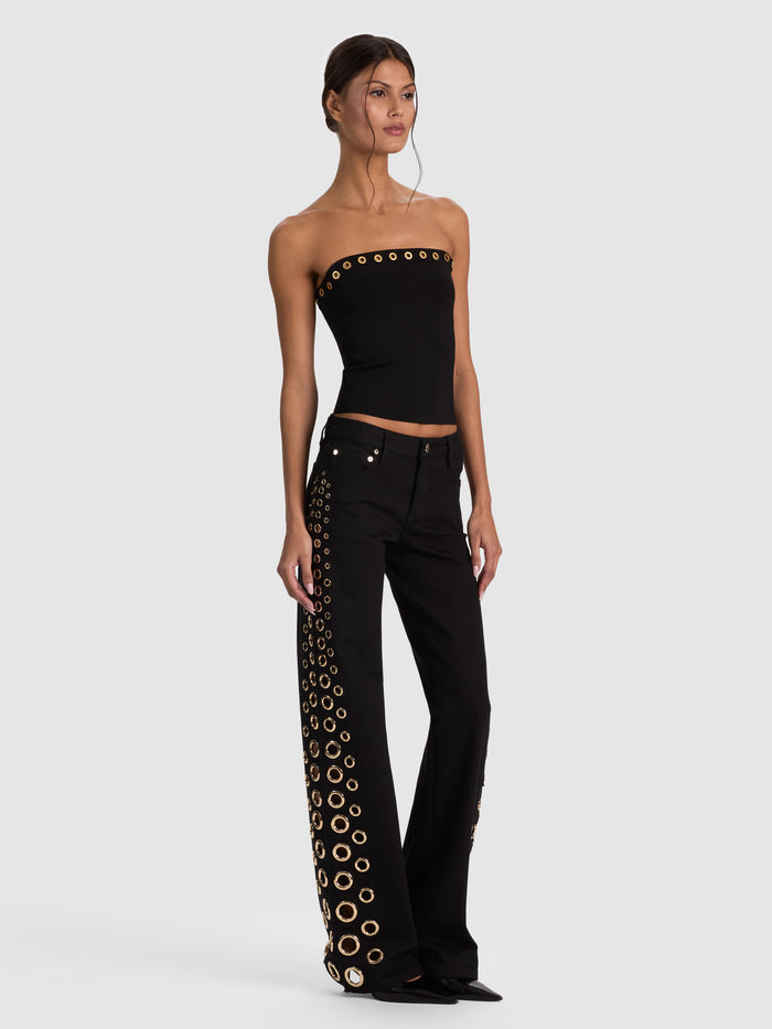 ALISON GROMMET TUBE TOP - BLACK